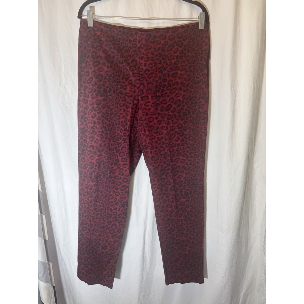 Talbots Red & Black Leopard Print Ankle‎ Pants sz 10P M11